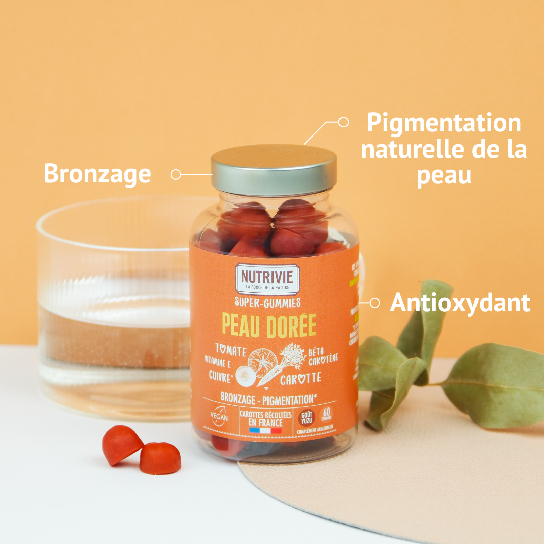 Bienfaits des gummies peau dorée Nutrivie