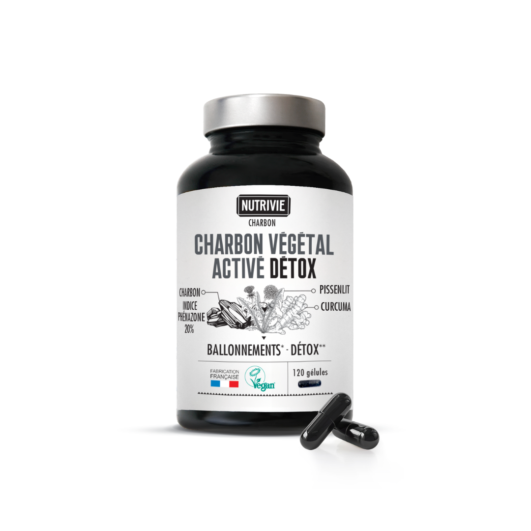 Charbon Végétal Activé Détox Nutrivie ballonnements détox