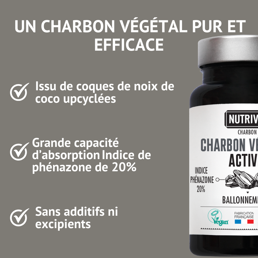 Engagements du charbon végétal activé Nutrivie