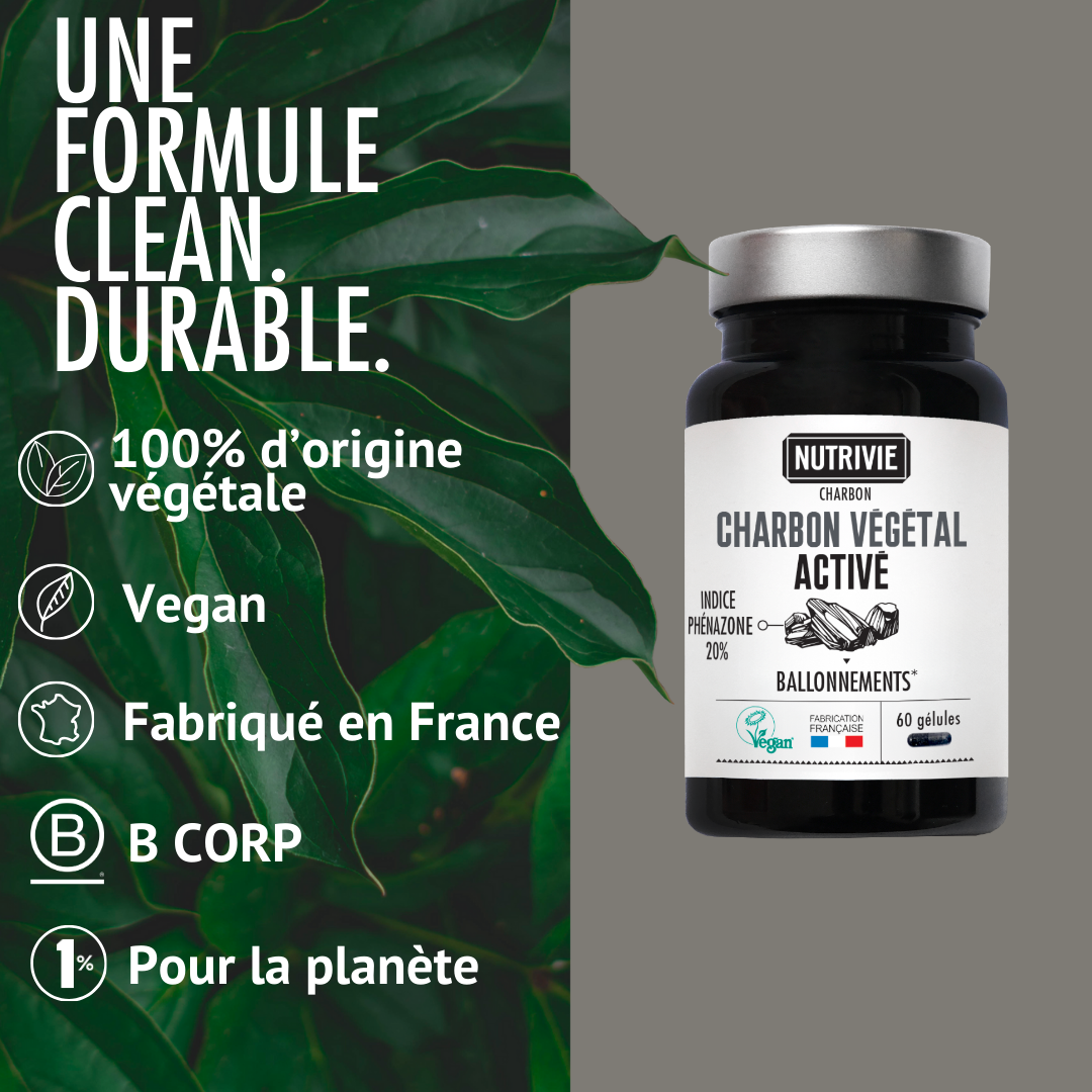 Formule du charbon végétal activé Nutrivie