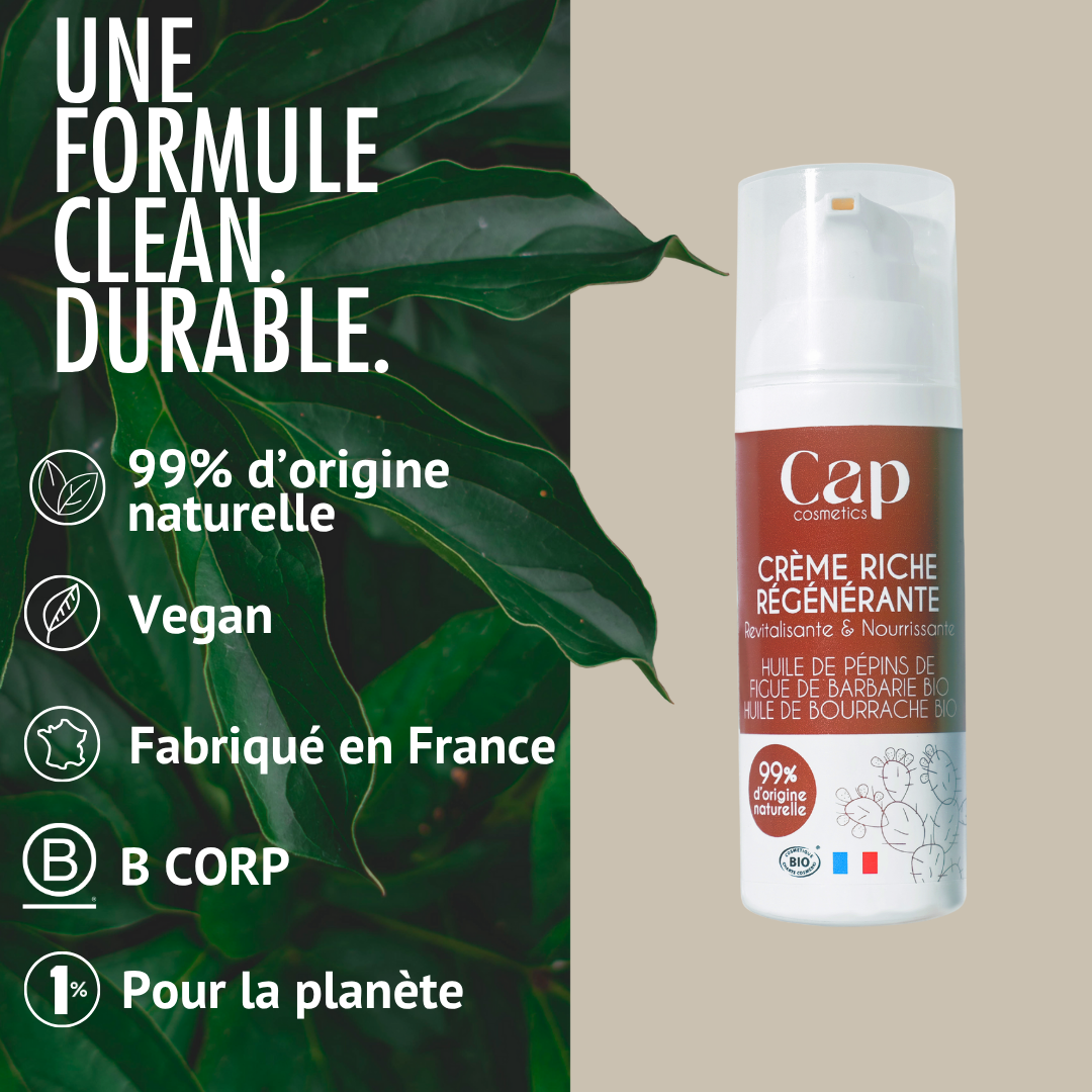 Formule de la Crème riche régénérante Bio Cap Cosmetics