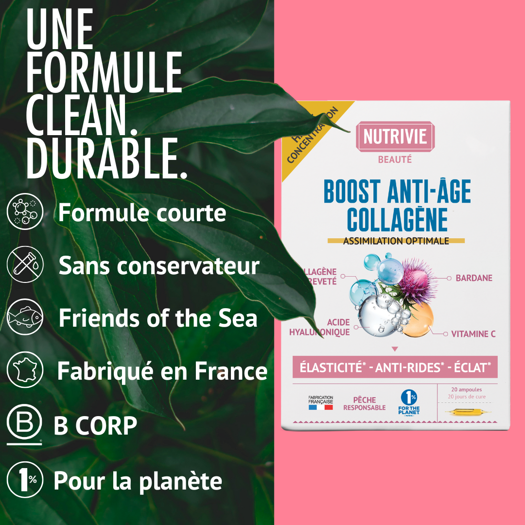 Formule des Ampoules Boost Collagène anti-âge Nutrivie