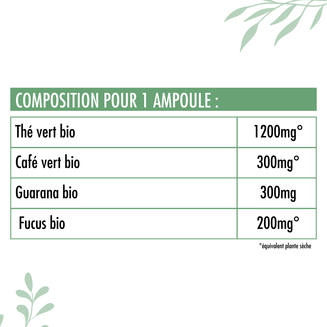 Valeurs nutritionnelles du Complexe brûleur Bio Nutrivie