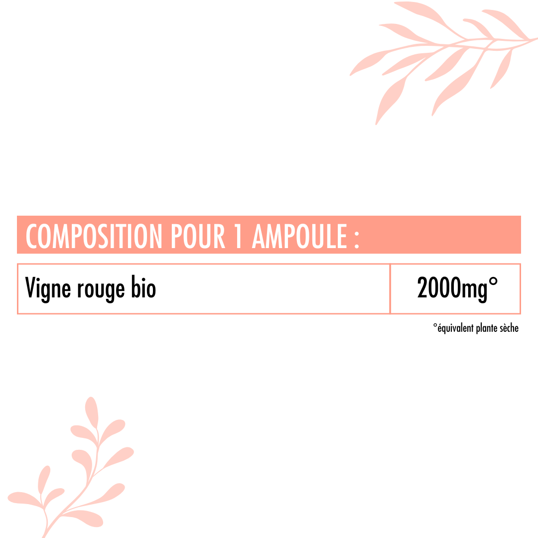 Valeurs nutritionnelles de la vigne rouge Nutrivie