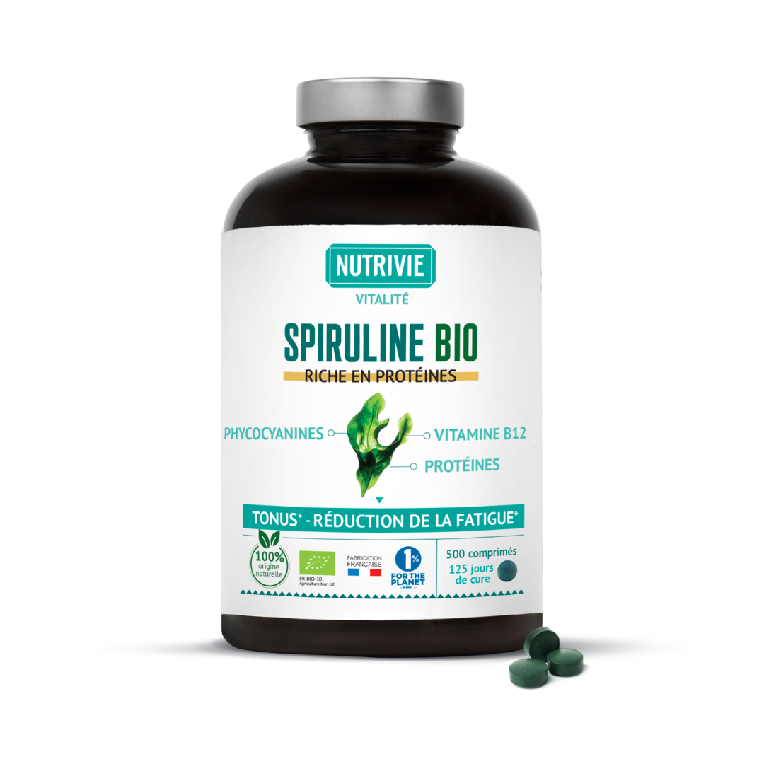 Spiruline BIO (500 comprimés) — Nutrivie