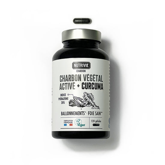 Charbon Végétal Activé et Curcuma - 120 gélules