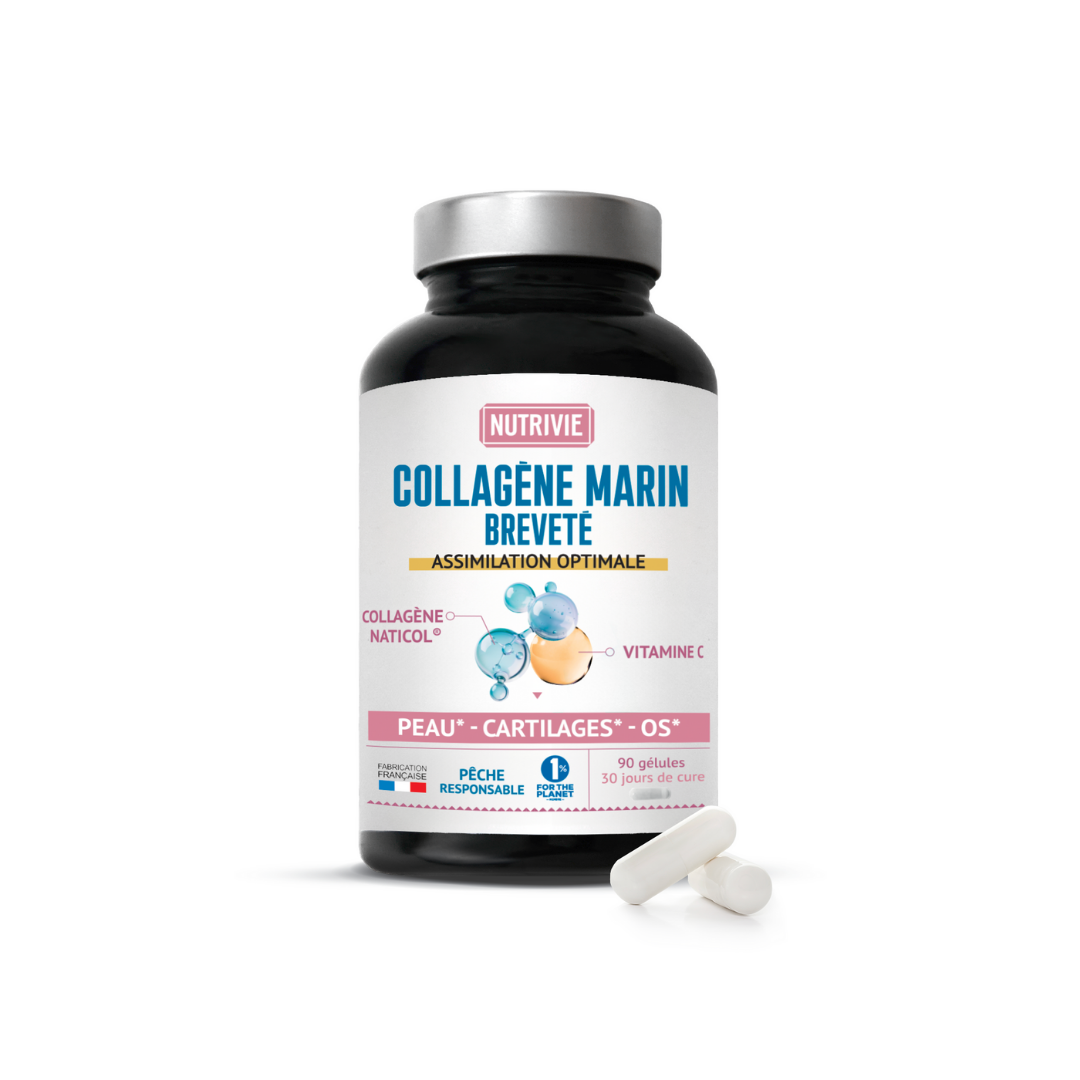 Gélules collagène marin breveté Naticol de Nutrivie peau cartilages os