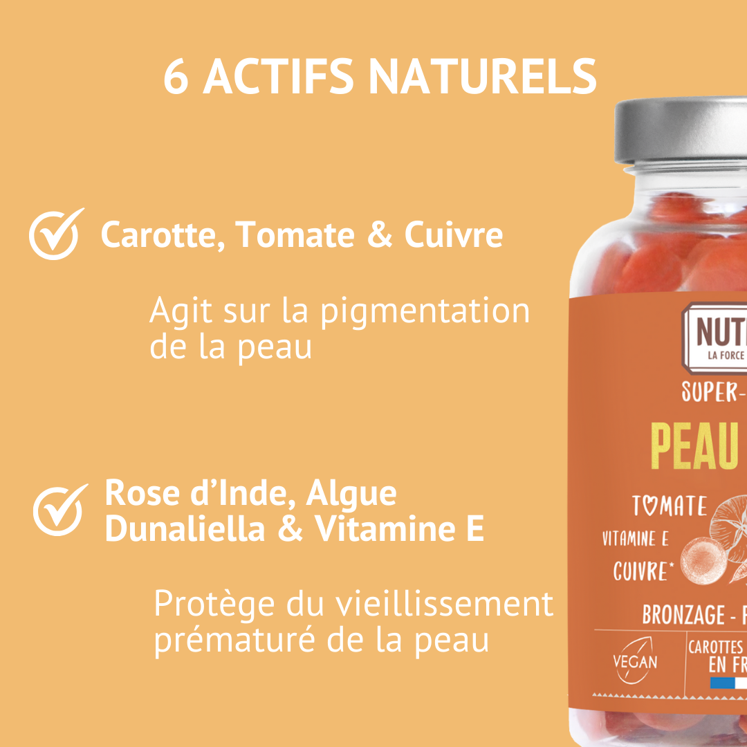 Engagements des gummies peau dorée Nutrivie