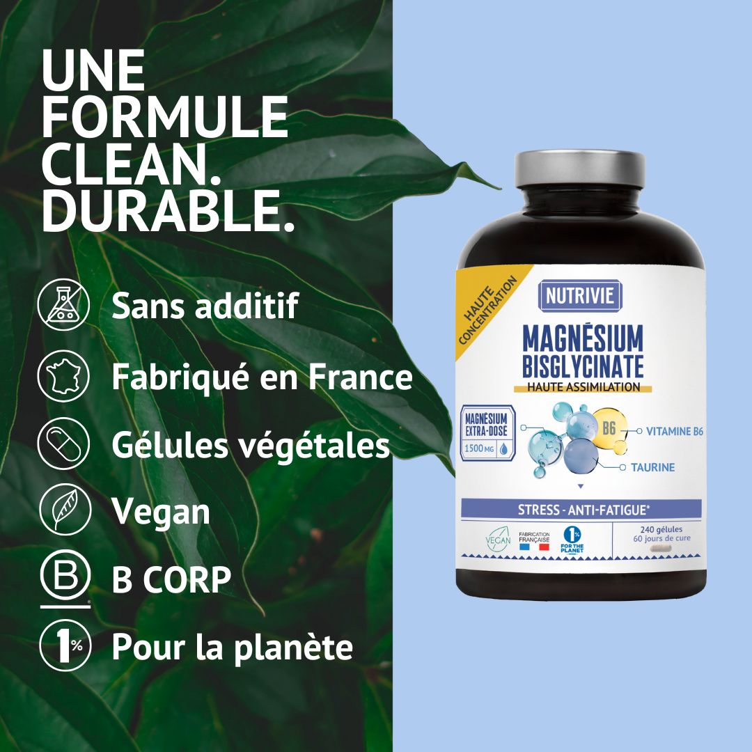 Magnésium bisglycinate 1500 mg (240 gélules)