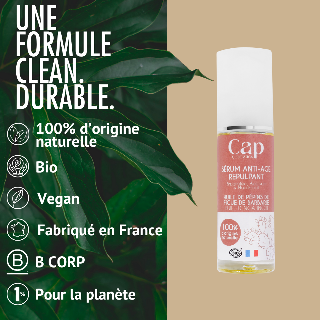 Formule du Sérum Anti-âge repulpant Bio Cap Cosmetics