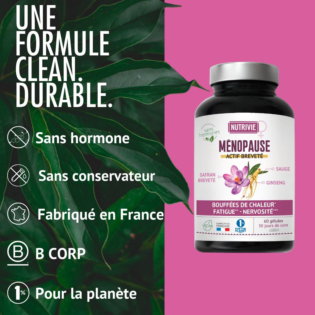 Formule clean et durable gélules ménopause Nutrivie
