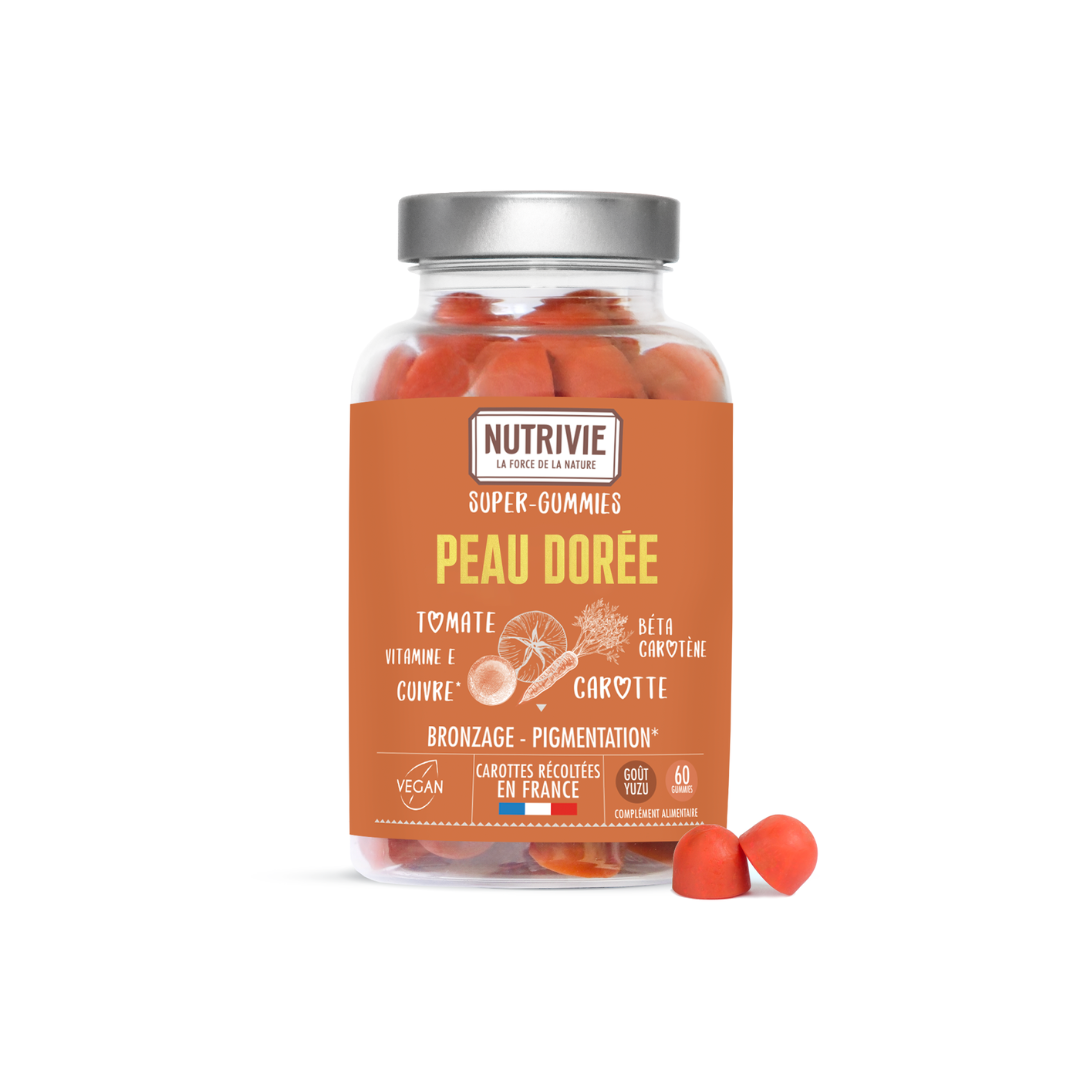 Gummies peau dorée Nutrivie bronzage pigmentation