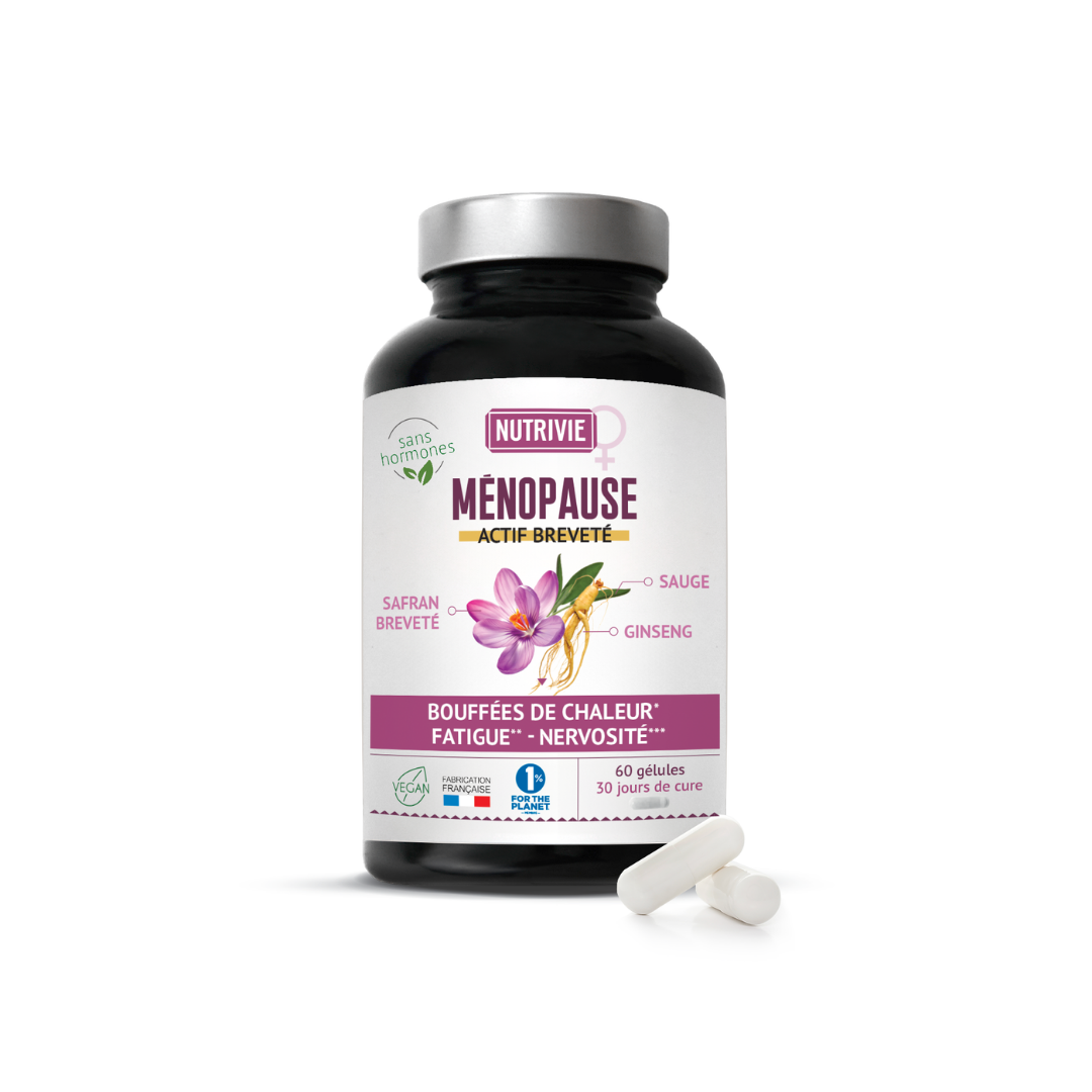 Gélules Ménopause de Nutrivie bouffées de chaleur fatigue nervosité