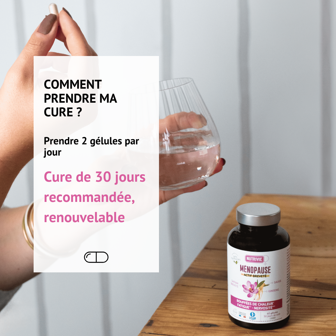 Posologie et cure des gélules ménopause Nutrivie